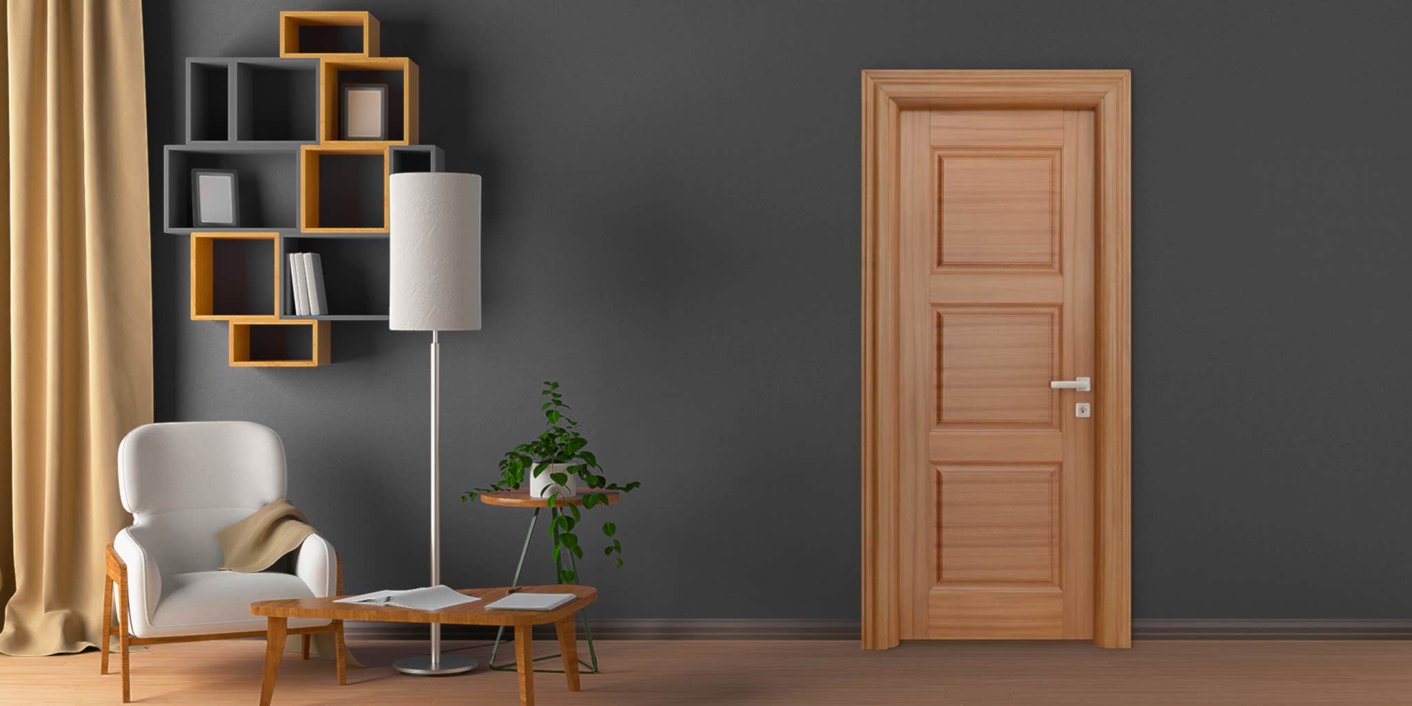 Ahşap Kaplama Kapı Serisi 4 MK - 45