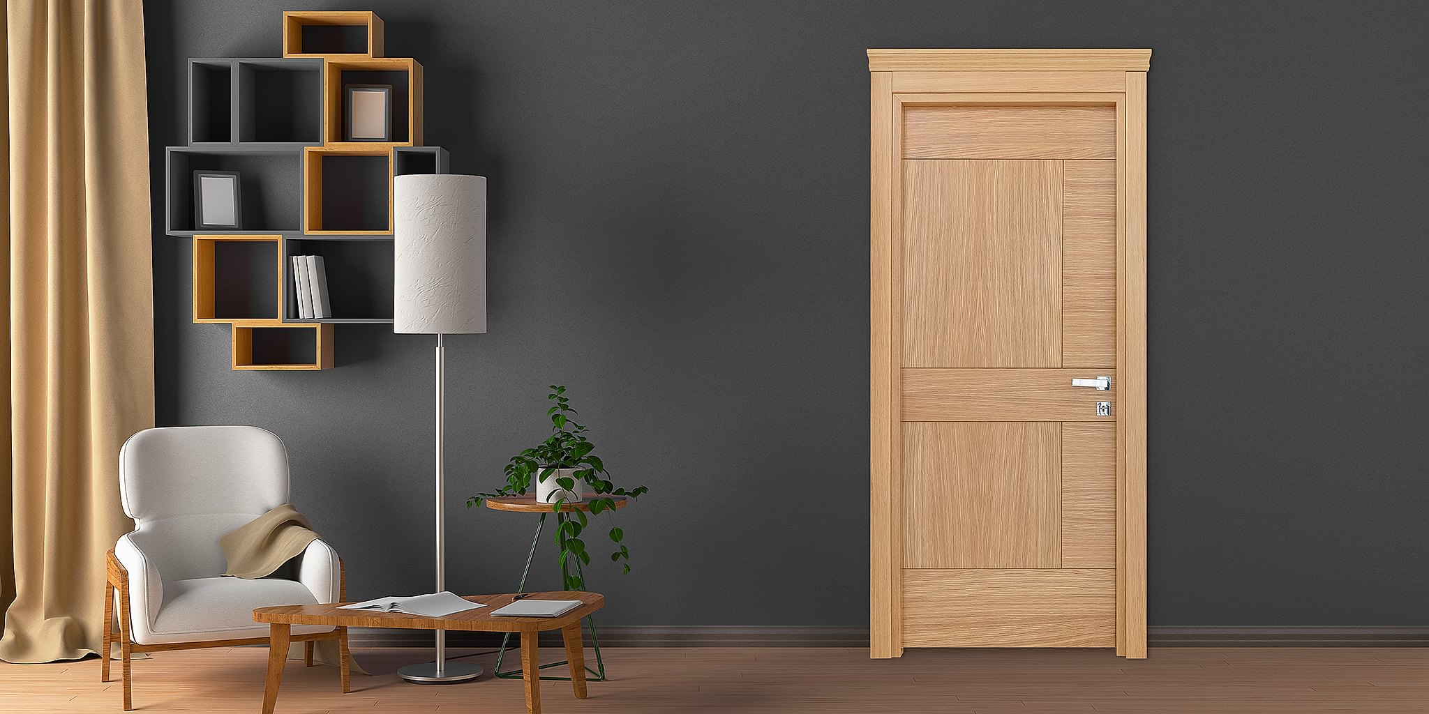 Ahşap Kaplama Kapı Serisi 6 MK - 48